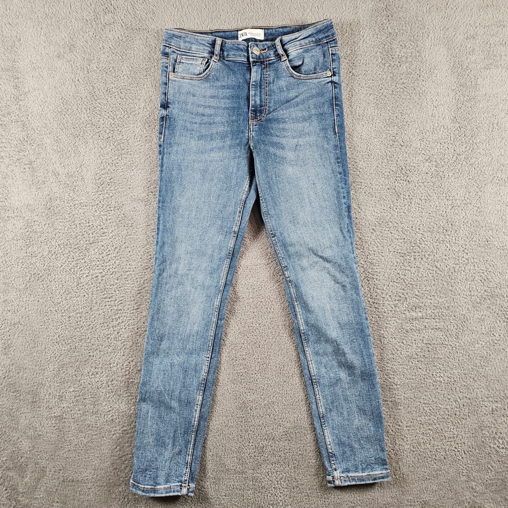 Zara Womens Skinny Jeans Medium Wash Blue Denim Mid Rise Size 6